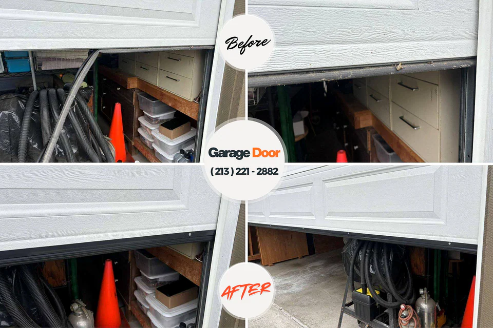 Before and after: garage door repair Heidelberg, PA